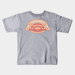 Peach Fuzz Minimal Ellipse Geometric Line Art Kids T-Shirt